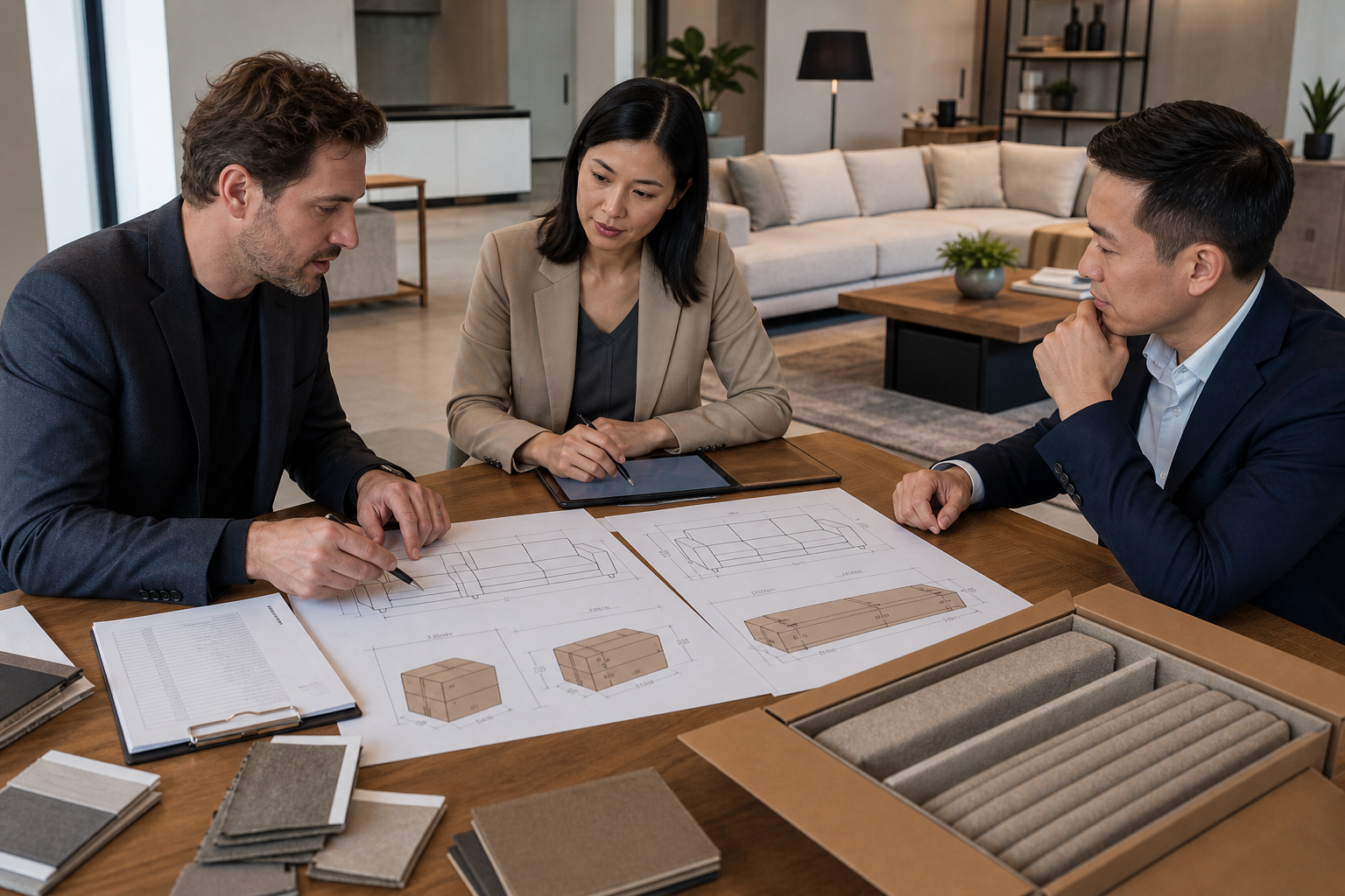 compressed sofa apartment procurement packing review scene