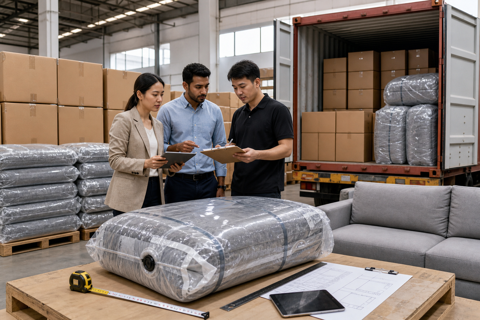 compressed sofa export packing review hero image