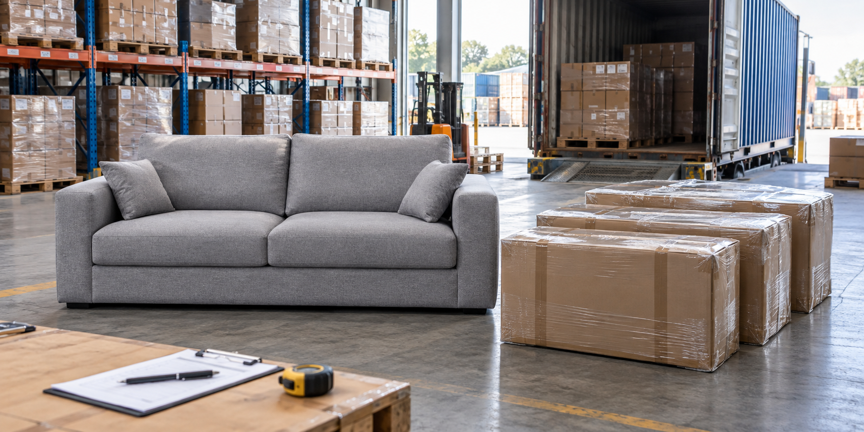 compressed sofa supplier comparison export warehouse hero image